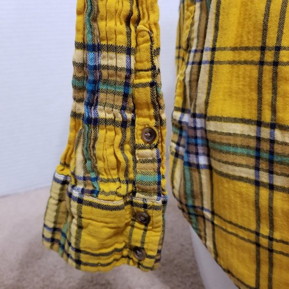 Merona top Medium plaid checks long sleeve button up down 100% cotton layering - Picture 14 of 16